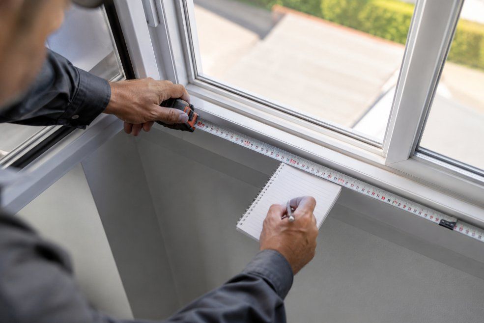 Técnico instalando una persiana en una vivienda